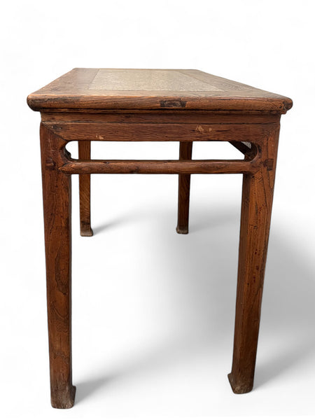 Antique Chinese Small Console or Wine Table with Marble Insert Top