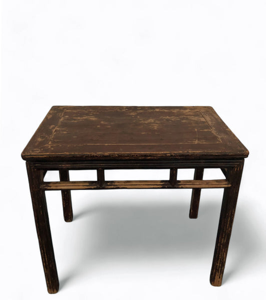 Antique Console or Wine Table with Stretchers, 35;8" Inch Long