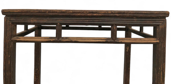 Antique Console or Wine Table with Stretchers, 35;8" Inch Long