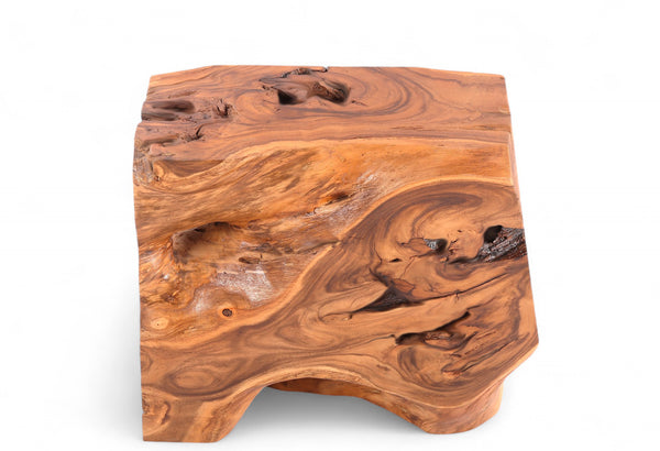 Natural Sculptured  Block Console Table