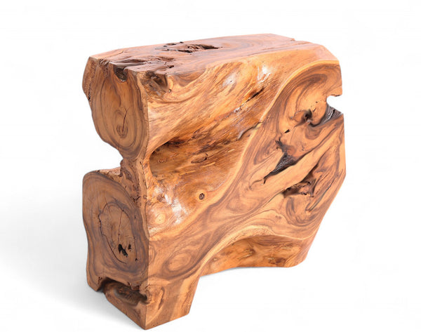 Natural Sculptured  Block Console Table