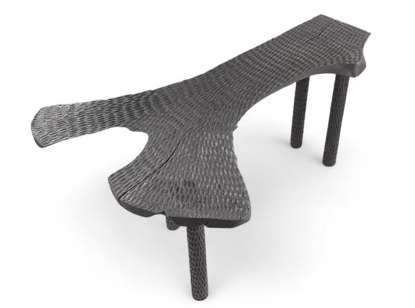 Hand Chiseled Black One Slab Bar or Console Table