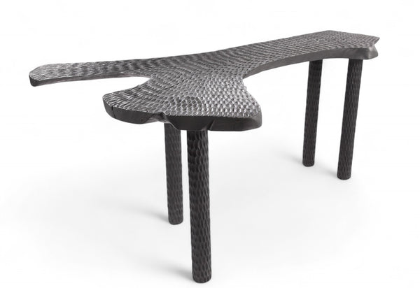 Hand Chiseled Black One Slab Bar or Console Table