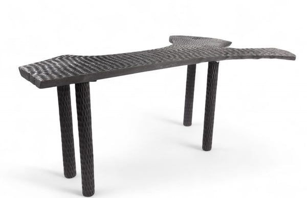 Hand Chiseled Black One Slab Bar or Console Table