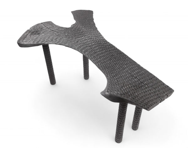 Hand Chiseled Black One Slab Bar or Console Table