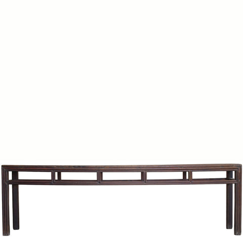 Antique Chinese Elm Console Table, 9.6' Long – Qing Dynasty
