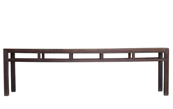 Antique Chinese Elm Console Table, 9.6' Long – Qing Dynasty