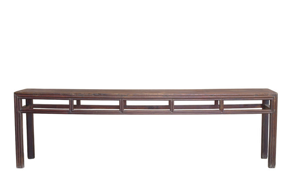 Antique Chinese Elm Console Table, 9.6' Long – Qing Dynasty
