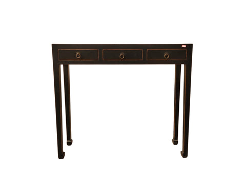 Vintage Chinese 37" Long 3-Drawer Console Table