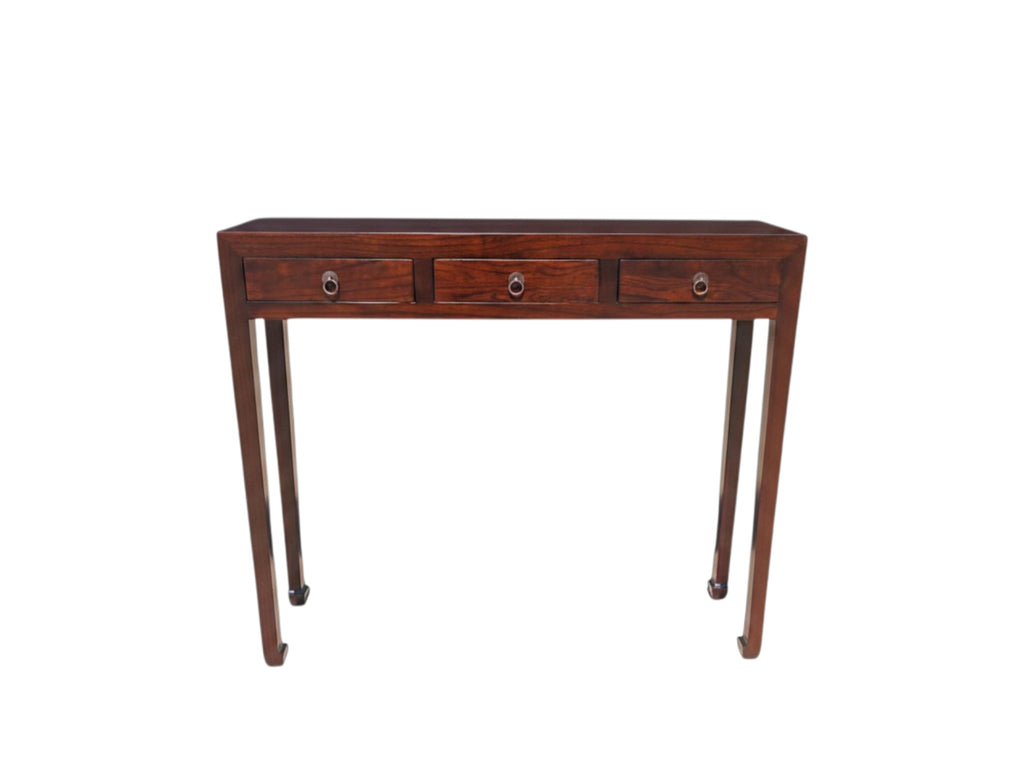 Vintage Elm 3-Drawer Console Table