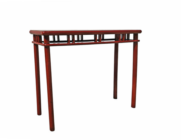 Red Lacquer 38" Long Console Table