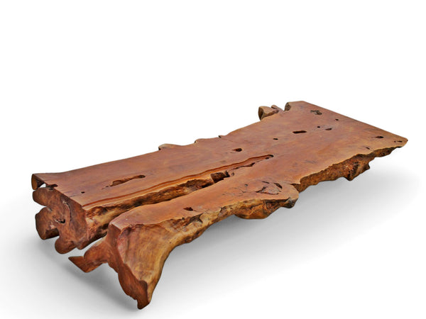 86 Inch Long Large One Slab Lychee Burl Coffee Table