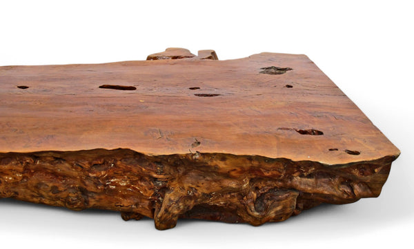 86 Inch Long Large One Slab Lychee Burl Coffee Table