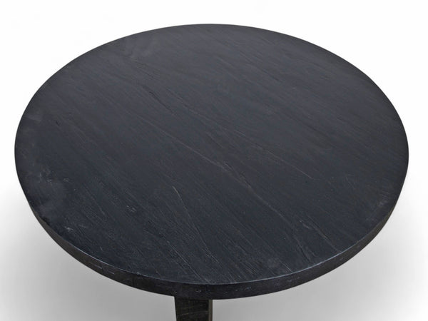 Round Black Modern Teak Coffee Table