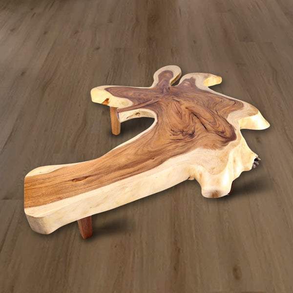 95" Long Free Form One Slab Living Edge Coffee Table 10