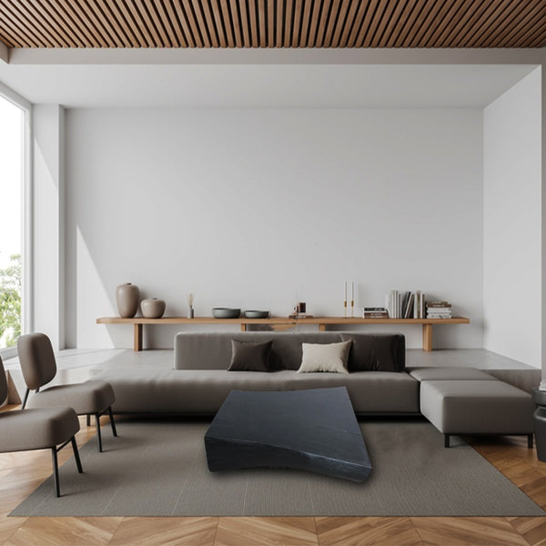 Minimalist Black Living Edge Block Coffee Table 15