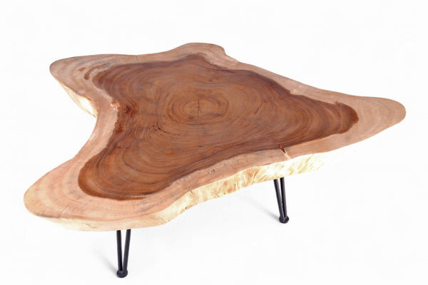 One Slab Living Edge Coffee Table With Black Iron Legs 47