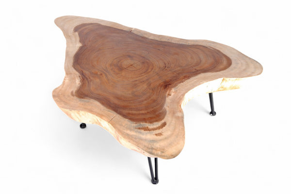 One Slab Living Edge Coffee Table With Black Iron Legs 47