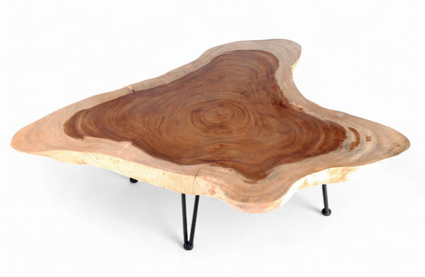 One Slab Living Edge Coffee Table With Black Iron Legs 47