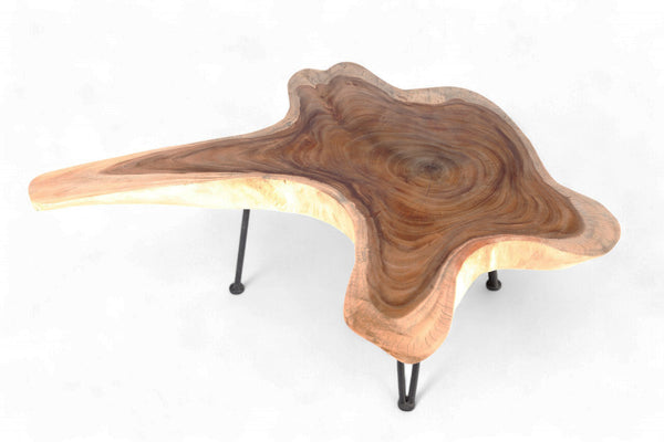 One Slab Living Edge Coffee Table With Black Iron Legs 49