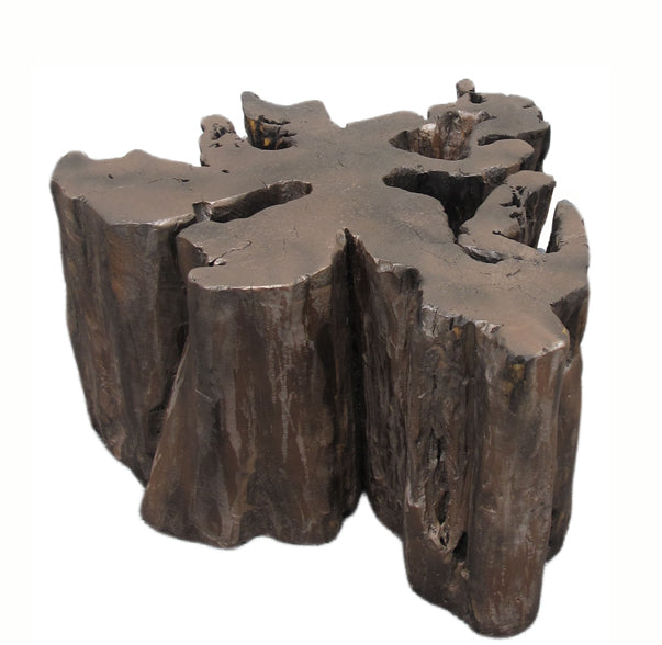 Copper Brown Free Form Teak Root Sculpture Coffee Table 2