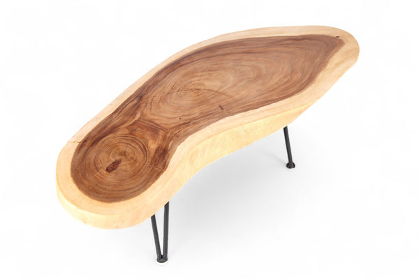 One Slab Living Edge Coffee Table With Black Iron Legs 51