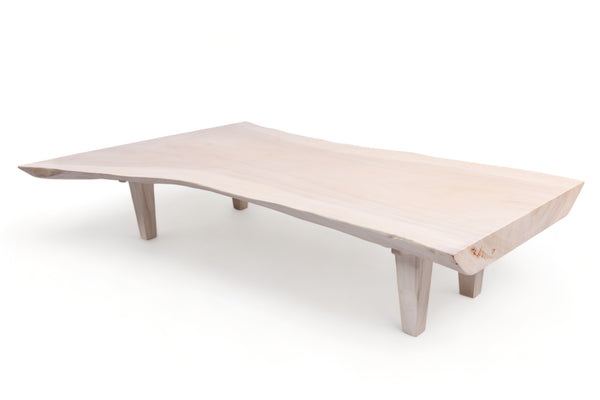 Modern 79" Inch White One Slab Living Edge Coffee Table 1