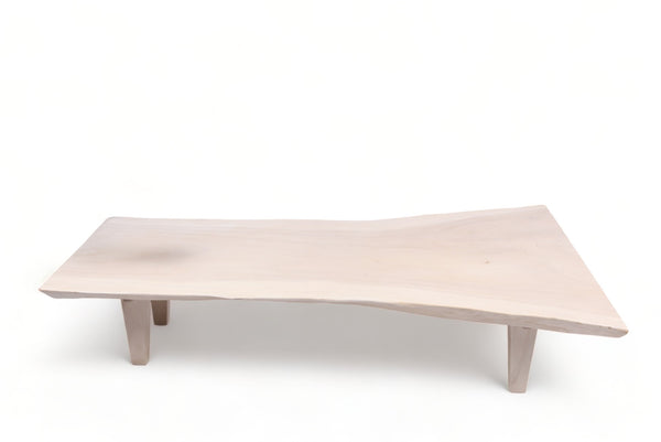 Modern 79" Inch White One Slab Living Edge Coffee Table 1