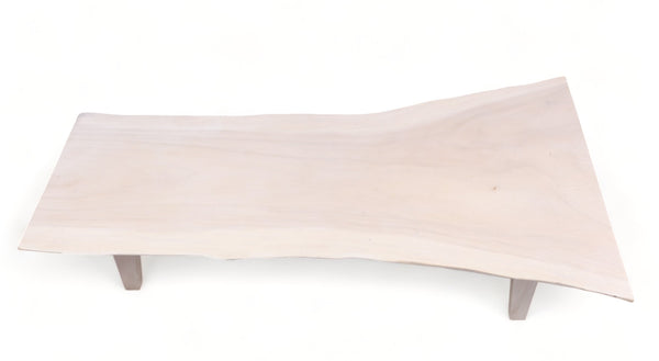 Modern 79" Inch White One Slab Living Edge Coffee Table 1