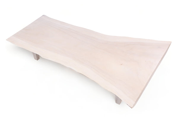 Modern 79" Inch White One Slab Living Edge Coffee Table 1