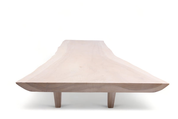 Modern 79" Inch White One Slab Living Edge Coffee Table 1