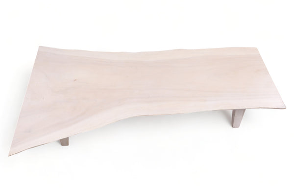 Modern 79" Inch White One Slab Living Edge Coffee Table 1