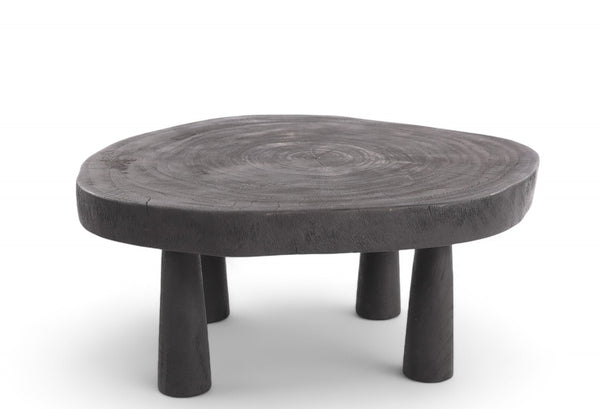 Round Black Living Edge Coffee Table