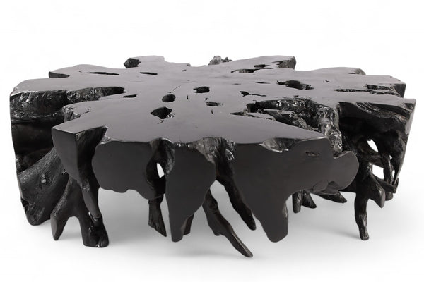 63" Inch D Round Black Organic Teak Root 3