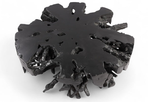 63" Inch D Round Black Organic Teak Root 3