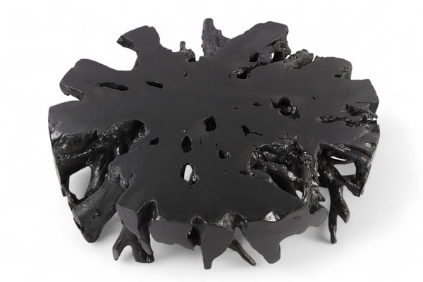 63" Inch D Round Black Organic Teak Root 3