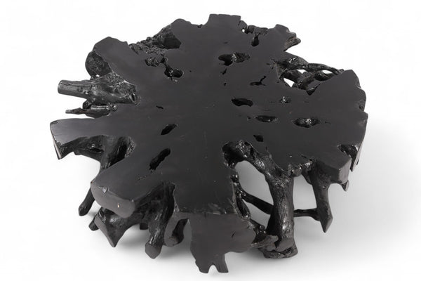 63" Inch D Round Black Organic Teak Root 3