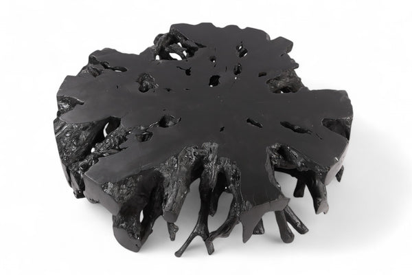 63" Inch D Round Black Organic Teak Root 3