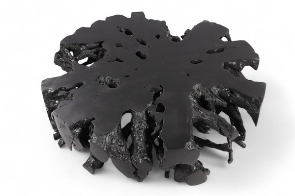 63" Inch D Round Black Organic Teak Root 3