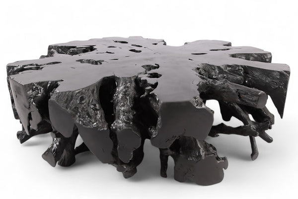 63" Inch D Round Black Organic Teak Root 3