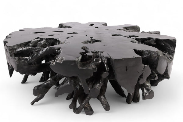 63" Inch D Round Black Organic Teak Root 3