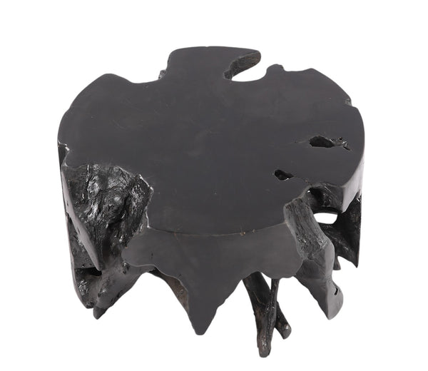 Round Black Teak Coffee Table