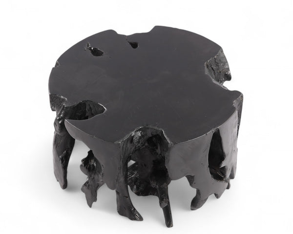 Round Black Teak Coffee Table
