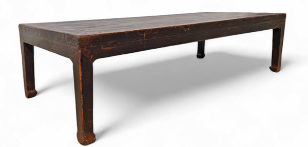 87" Inch Long Antique Brown Coffee Table
