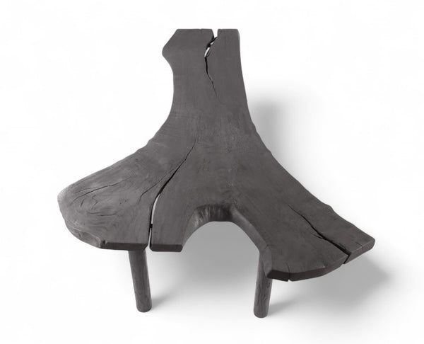 Black One Slab Free Form Living Edge Bar or Console Table