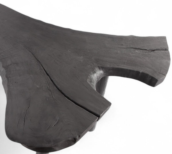 Black One Slab Free Form Living Edge Bar or Console Table