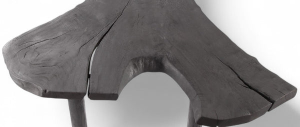 Black One Slab Free Form Living Edge Bar or Console Table