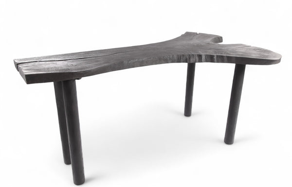 Black One Slab Free Form Living Edge Bar or Console Table