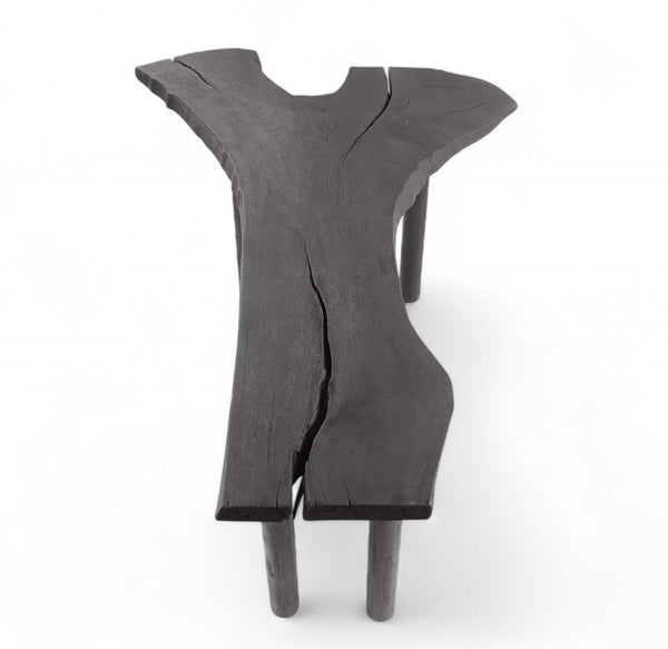 Black One Slab Free Form Living Edge Bar or Console Table