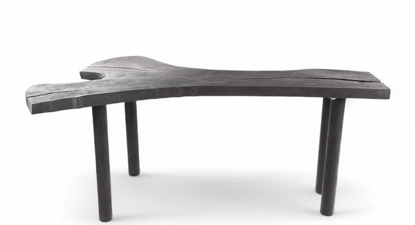 Black One Slab Free Form Living Edge Bar or Console Table